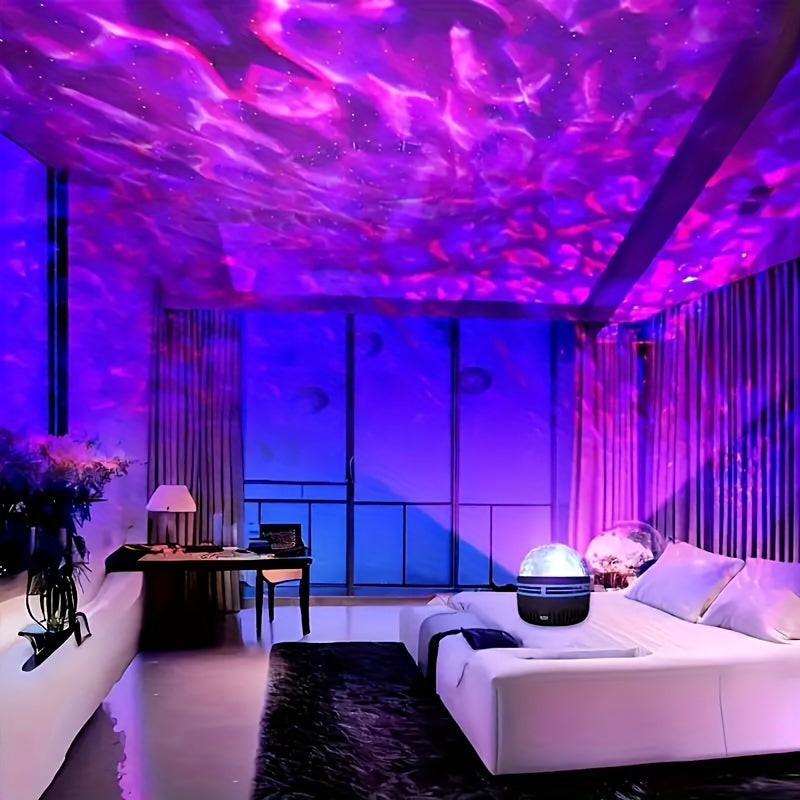 1pc Celestial Starry Sky Projection Lamp - Projects Mesmerizing Starry Sky Effect with 7 Vibrant Color Patterns, Remote Control, LED Mini Star Light, Multifunctional Polar Projector - Perfect Night Light for Creating a Relaxi