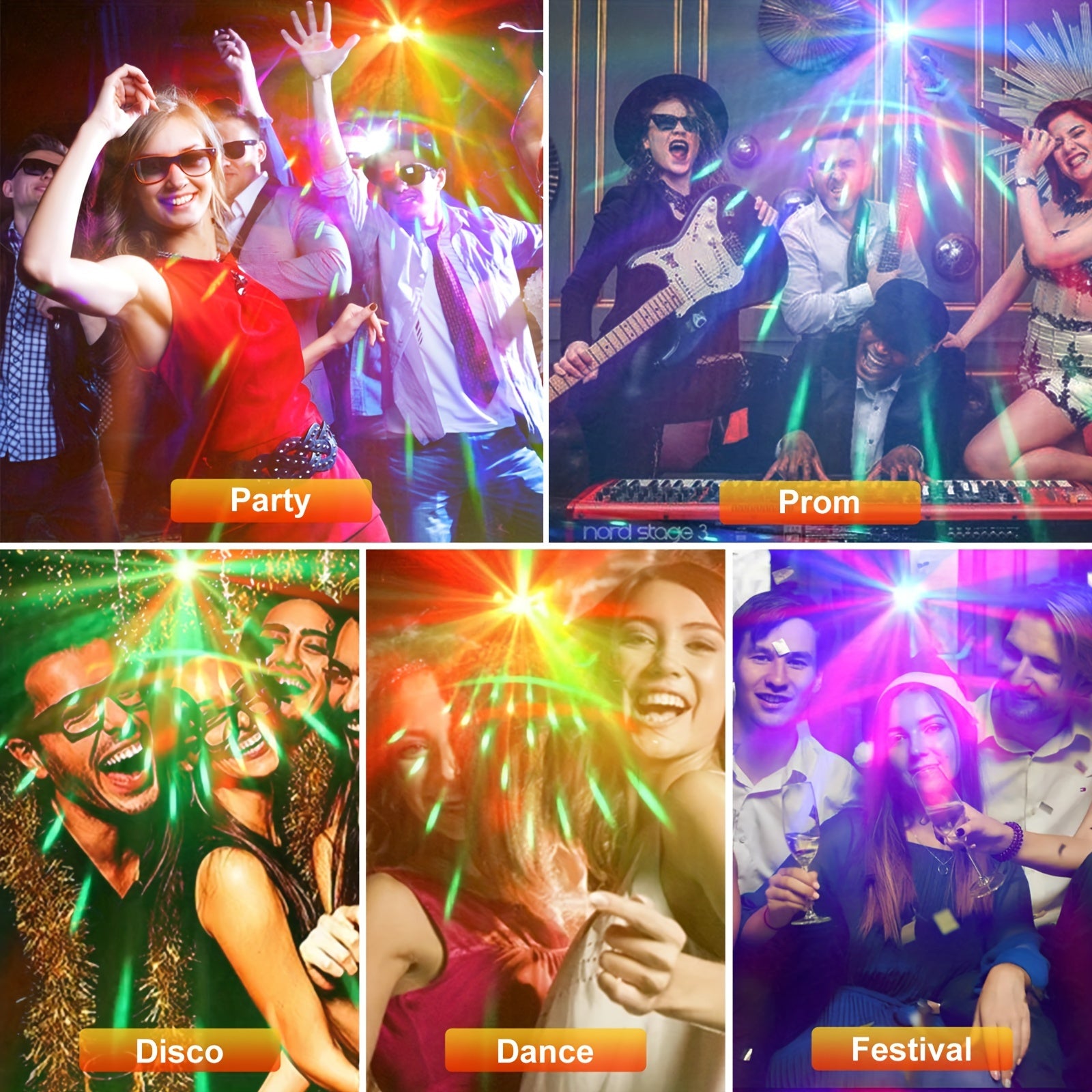 1pc 21 Lens Sound Activity DJ Party Lights, LED Stage Lights With Remote Control, DMX512 Professional DJ Lights UV Black Light RGB Ambient Light Disco Projector Lamp Beam Lights Indoor Decorative Light Ceiling Table Lamp Rave
