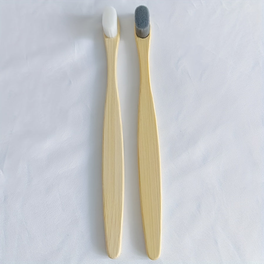 10 Pcs Bamboo Toothbrush Sets Natural Wooden Soft Fur Tooth Brush Eco-friendly Black White Toothbrushes Teeth Cleaning Tools