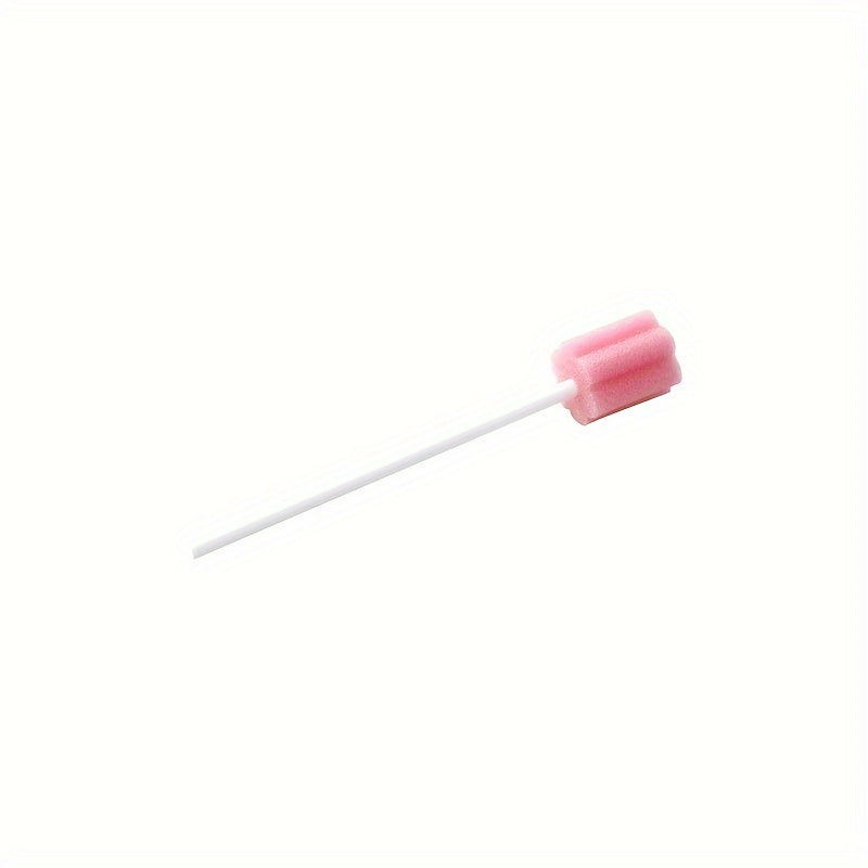 100pcs Disposable Oral Care Sponge Swabs - Effective Tooth Cleaning Mouth Swabs with Sturdy Plastic Stick for Gentle Plaque Removal and Fresh Breath