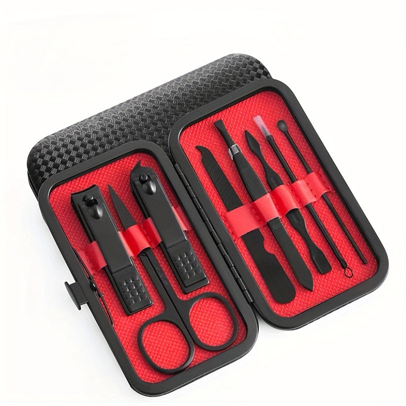 10pcs Black Nail Clippers Kit, Ultra Sharp Sturdy Fingernail Cutters, Professional Nail Clippers Pedicure Care Tools, Toenail Clipper Cutters For Men And Women Nail Trimmer
