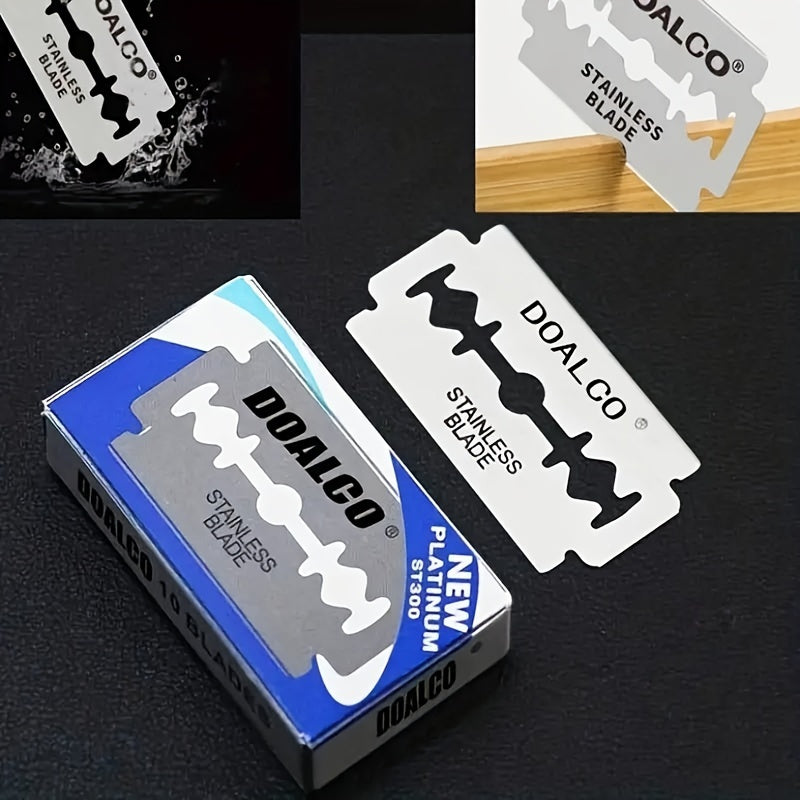 100pcs Premium Double-Edge Razor Blades - Smooth Shaving, Stainless Steel, Professional-Garde Barbers Choice