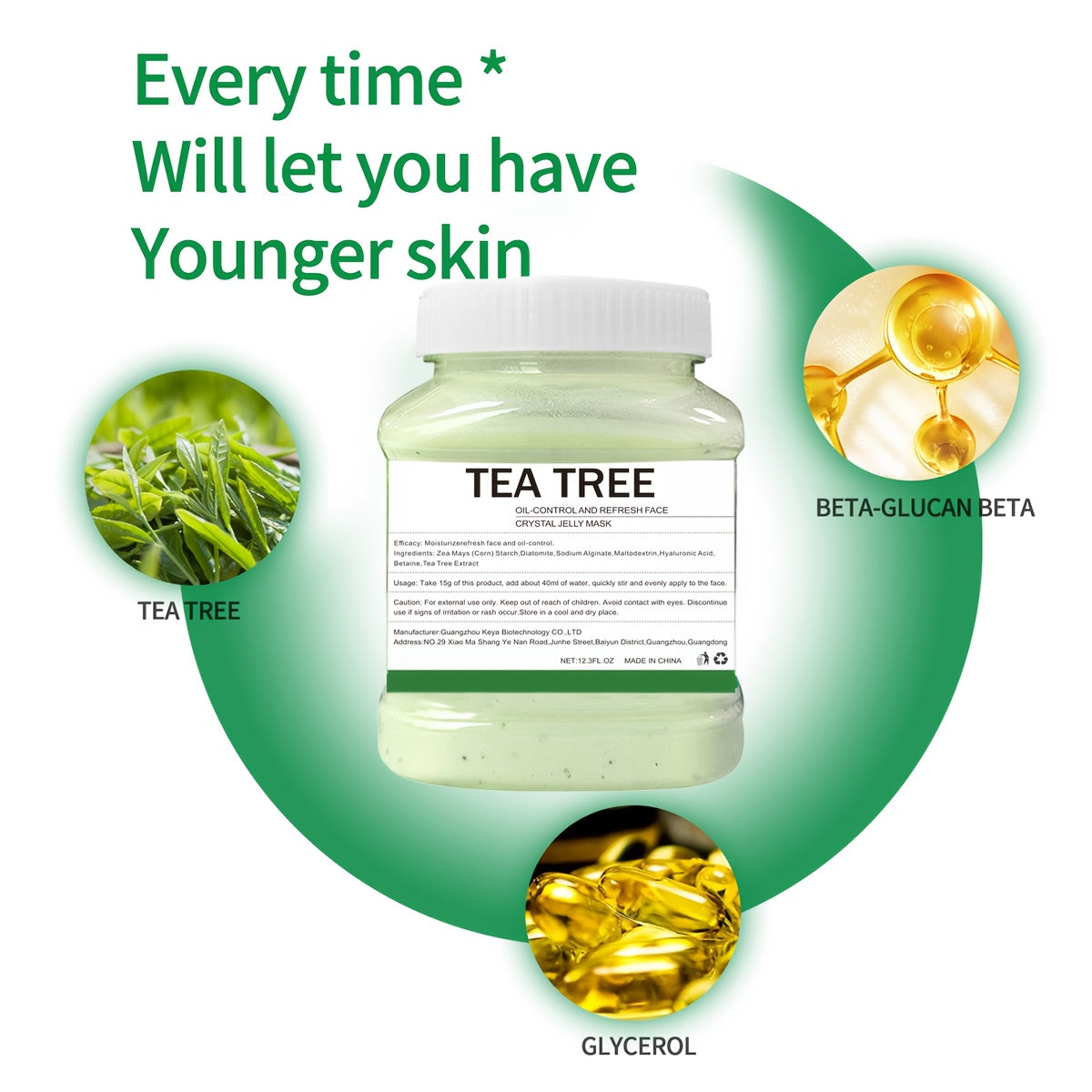 12. 3Fl. Oz Tea Tree Jelly Mask For Facial Skin Care, Natural Gel Hydro Face Masks, Professional Off Hydro Jelly Mask, Moisturizing, Improving & Hydrating, Mask Powder For Wrinkles