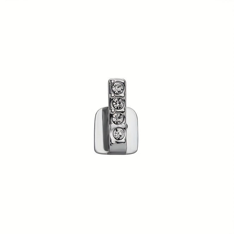 14K Golden Plated Hip Hop Dental Grills with Zircon Stones - Sexy Hollow Design Bar Tooth Cap for Daily & Party Wear, Unisex Copper Grillz for Teeth - Halloween Accessory, Fits All Seasons