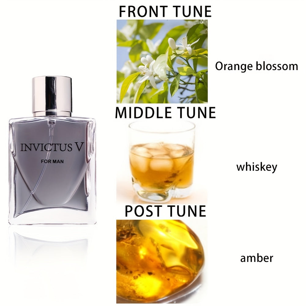 "Herbal" Invigorating 2.03oz Orange Blossom & Whiskey Amber Men'S Cologne - Fresh Floral Scent, Alcohol-Based, Talc-Free