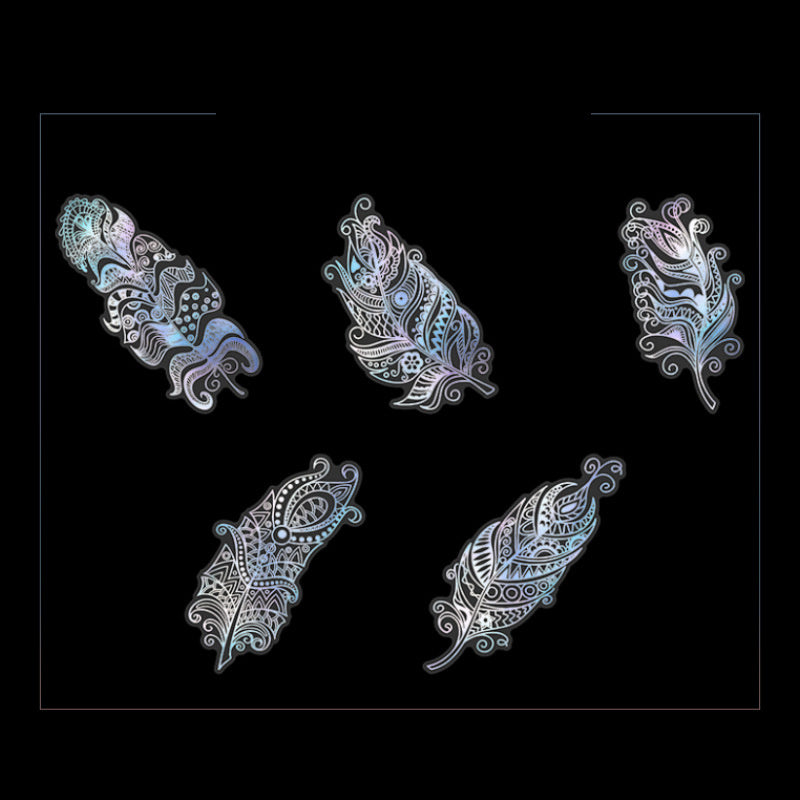 10pcs/pack Spiritual Wonderland Series Mandala Theme Three-dimensional Laser Silver PET Sticker Material Adhesive Sticker 165mm/6.50in*110mm/4.33in, DIY Materials