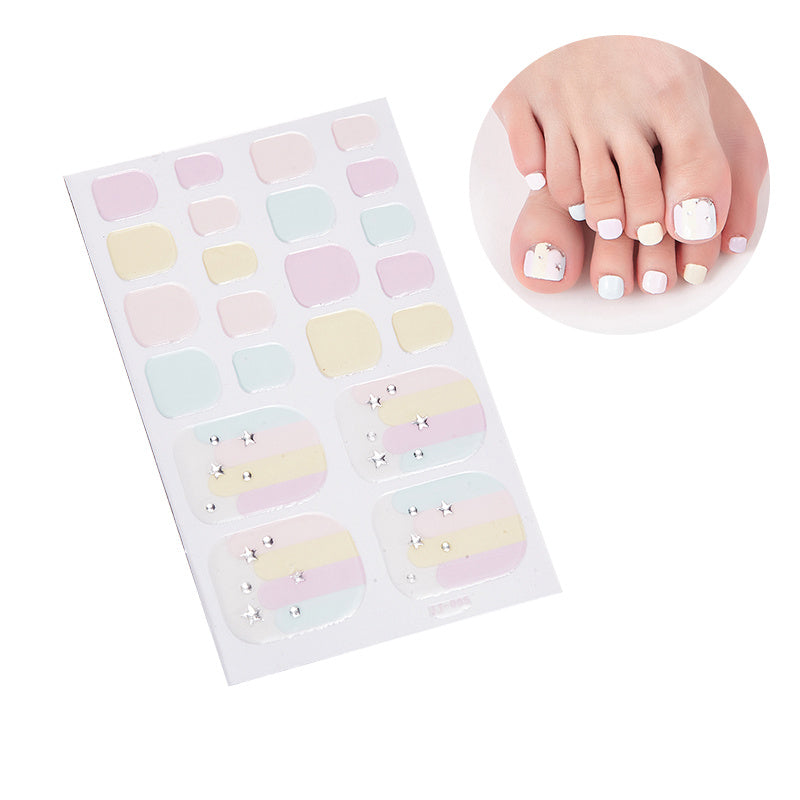 1 Pcs Glittery Glossy Toe Nail Stickers - Self-Adhesive, Hypoallergenic, Reusable, Irregular Shape Stripes Nail Wraps for DIY Nail Art Decoration - Space Theme, Easy to Apply, Long-Lasting, and Single-Use Plastic Nail Tip Dec