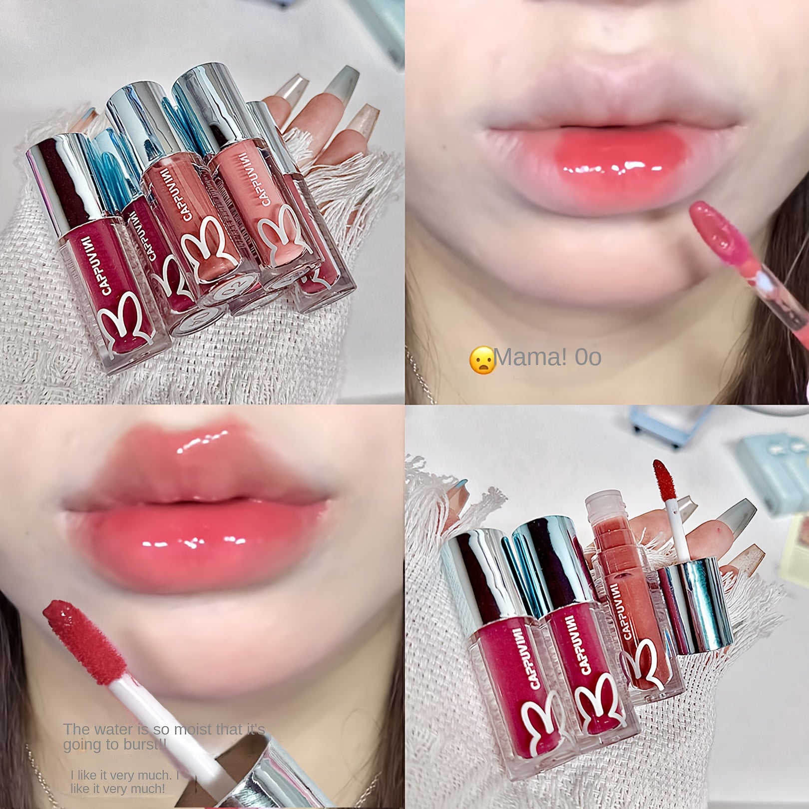 "Cappuvini Hydro-Glow Glassy Lip Gloss/Tint - Low Saturation, Bare-Face Friendly Lipstick For Students & Makeup Enthusiasts"