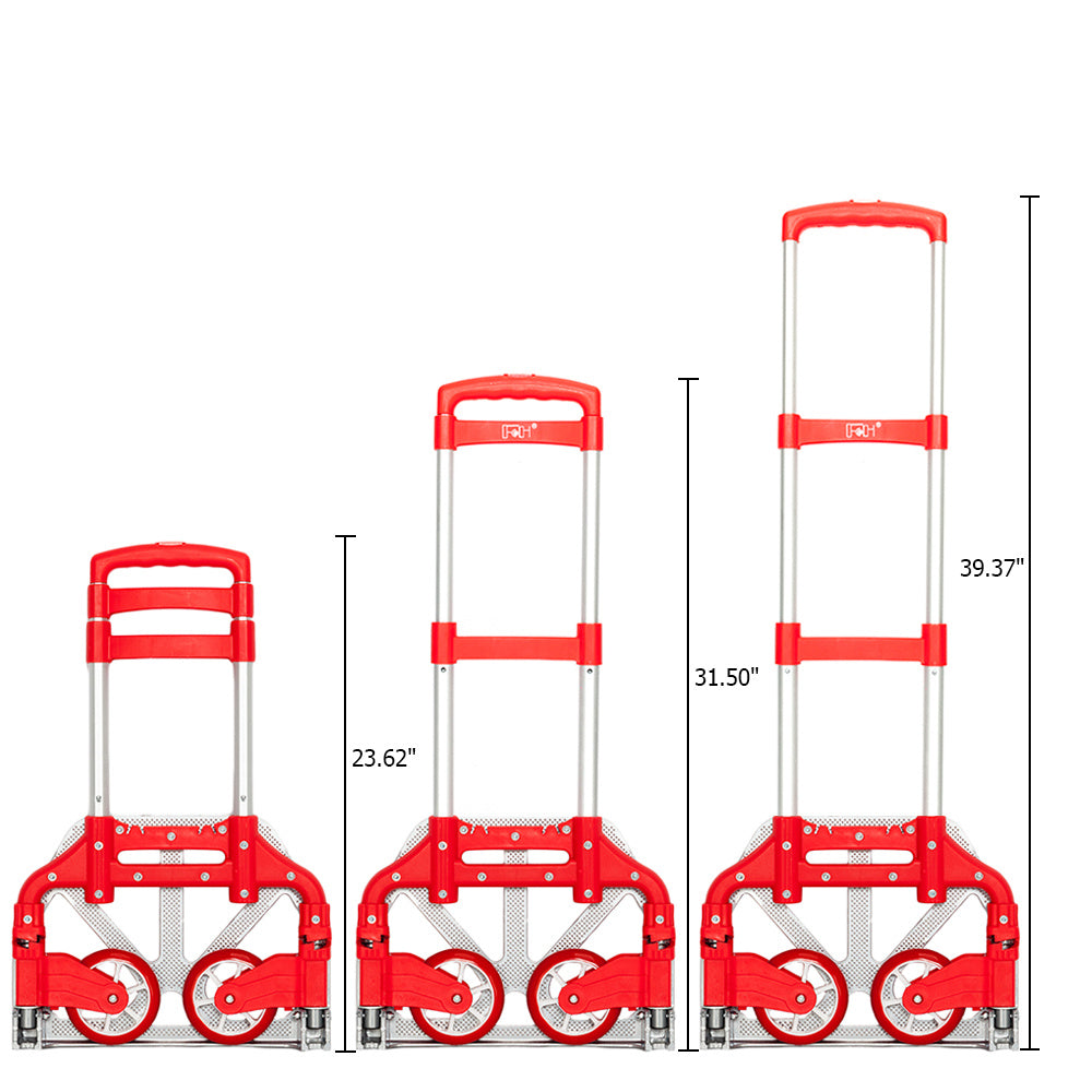 Folding Hand Truck Aluminum Portable Folding Hand Cart 165lbs Capacity Hand Cart and Dolly for Home, Auto, Office, Travel Use