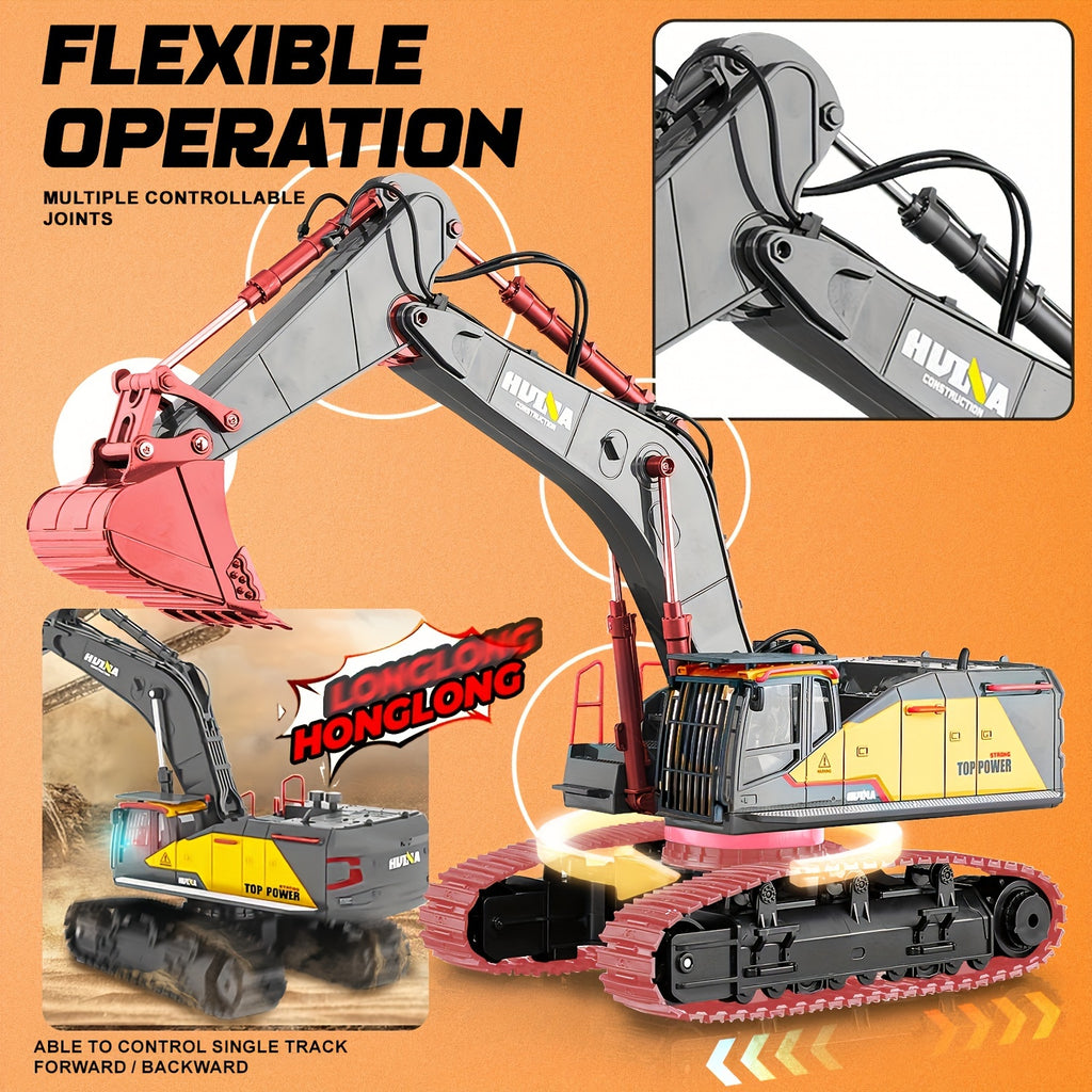 1:14 scale 22-channel alloy remote control excavator remote control excavator professional remote control engineering vehicle toy the most ideal holiday gift Christmas Halloween Gift