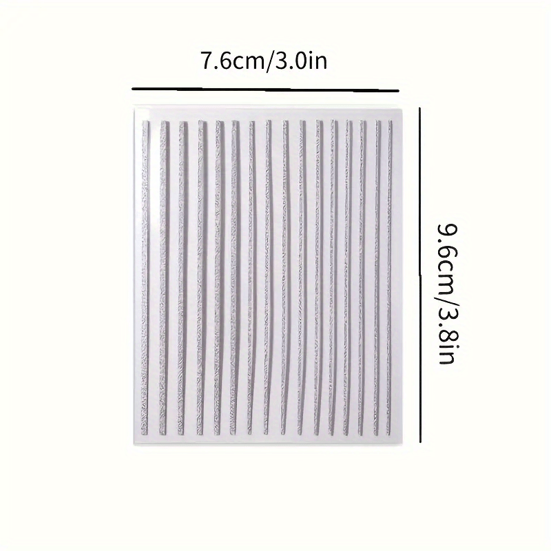 1pc 3D Nail Sticker with Stripes and Lines Charm Reminder Transfer Nail Art Decoration Silvery Reflective Glitter Sticker