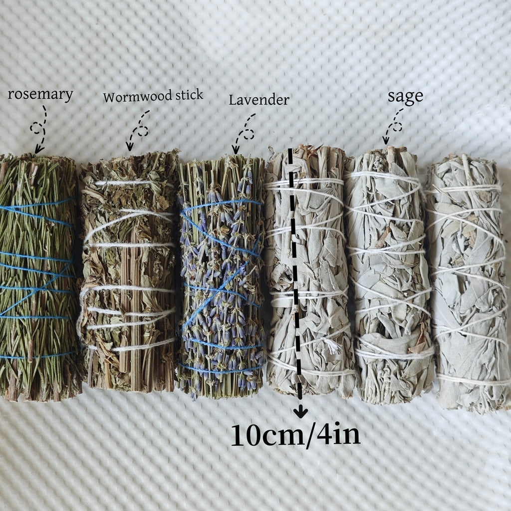 1 Set Herbal Aromatherapy Bundle, Sage, Mugwort, Lavender, Rosemary Sticks, Natural Smudge Sticks for Spiritual Energy Cleaning, Positive Vibes, Home & Kitchen Decor, Ideal for Christmas, Halloween, Easter, Hanukkah, Thanksgi