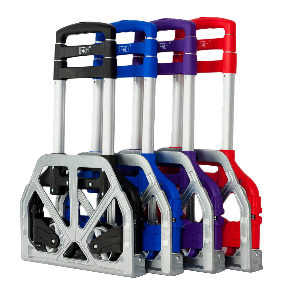 Folding Hand Truck Aluminum Portable Folding Hand Cart 165lbs Capacity Hand Cart and Dolly for Home, Auto, Office, Travel Use