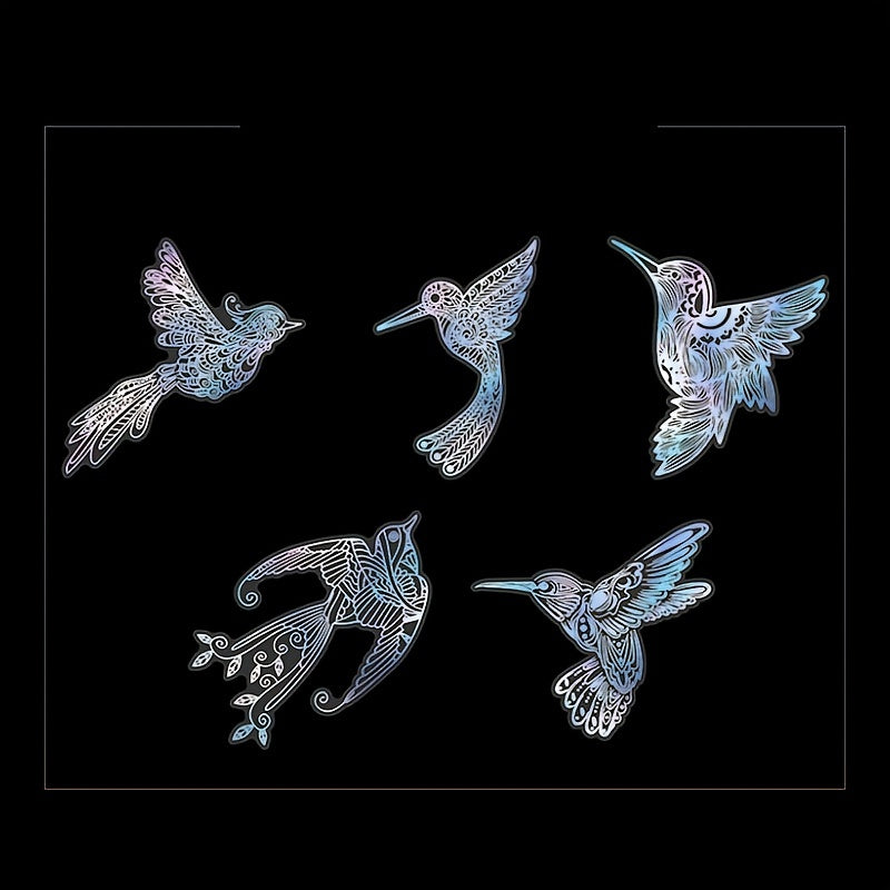 10pcs/pack Spiritual Wonderland Series Mandala Theme Three-dimensional Laser Silver PET Sticker Material Adhesive Sticker 165mm/6.50in*110mm/4.33in, DIY Materials