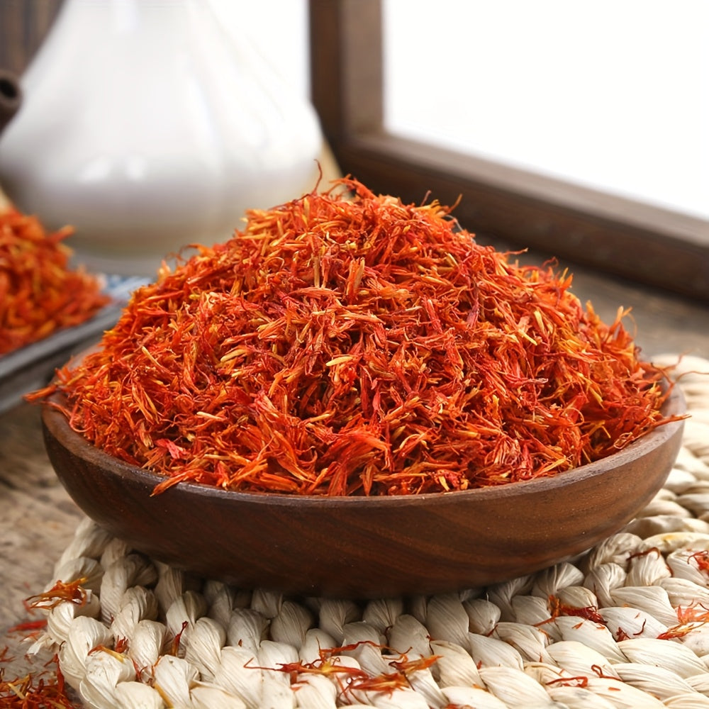 100g High-Quality Dried Safflower Petals Tea - Pure, Unrefined, Allergy-Free, 3.53oz Bag for Health Benefits and Flavor Enhancement, Tea Herbal Supplement | Resealable Tea Bag | Herbal Packaging
