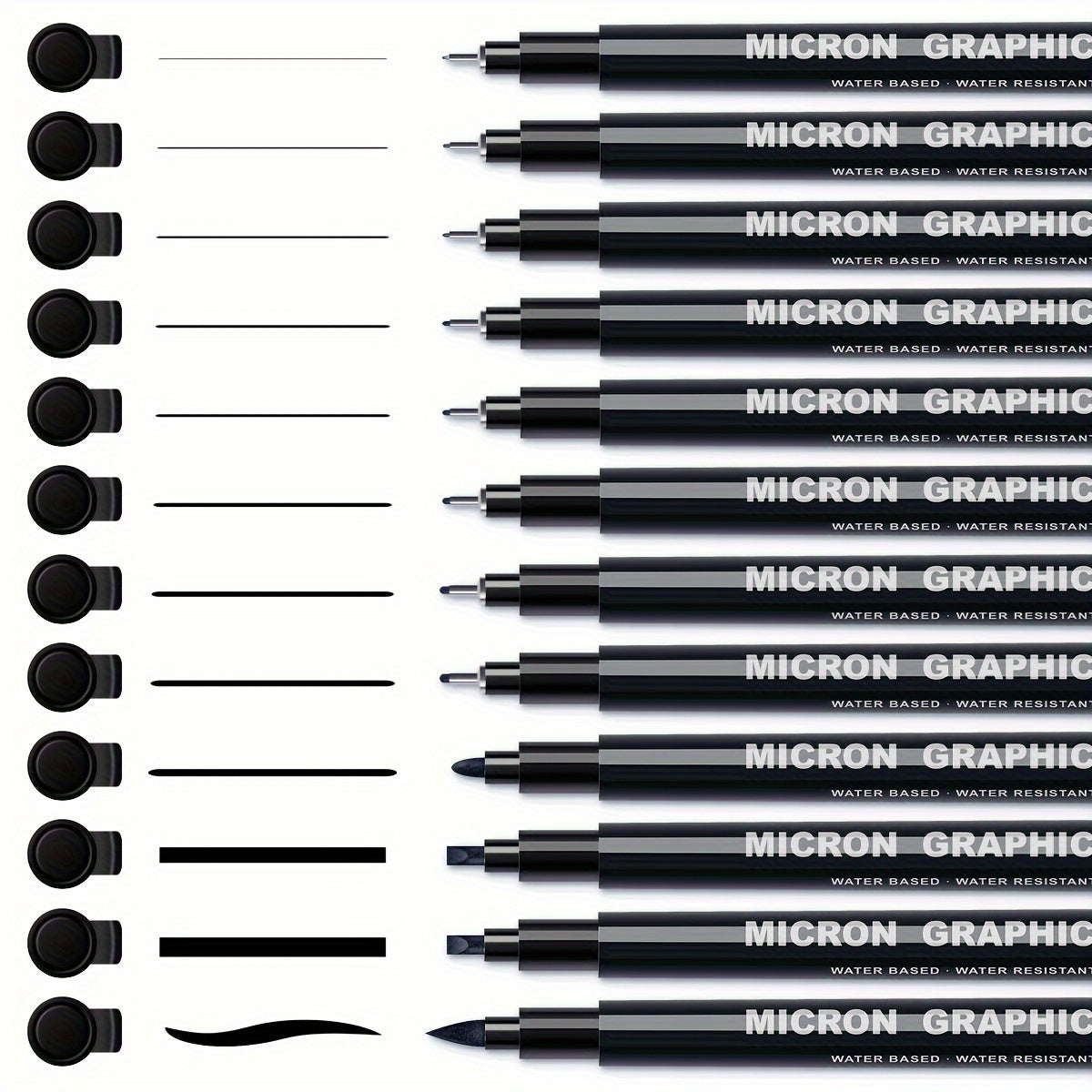 12pcs Black Needle Tube Pen - Perfect for Drawing Fine Lines and Detailed Artwork!