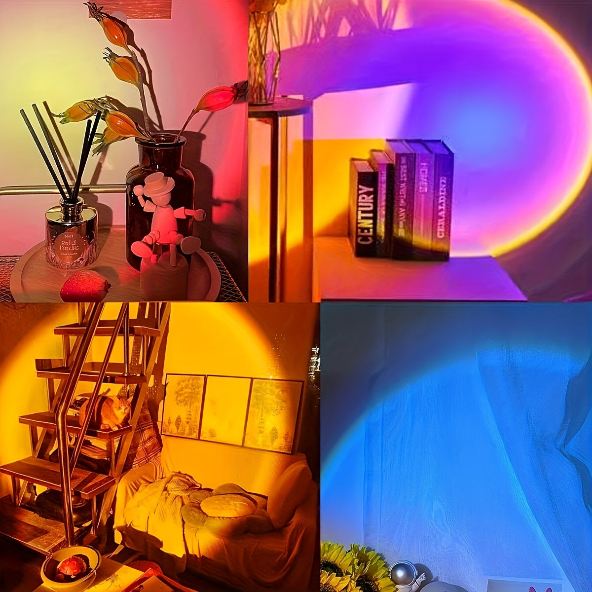 1pc 16 Colors USB Led Sunset Spotlight, Remote Control