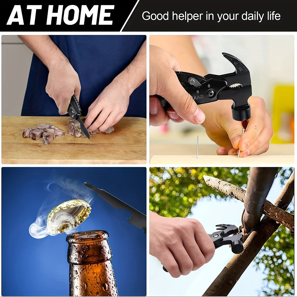15-in-1 Multi-functional Axe Outdoor Kitchenware Set: Including Knives, Flashlight, Practical Tools for Camping, Fishing, Barbecue, Hunting, Self-driving Tours