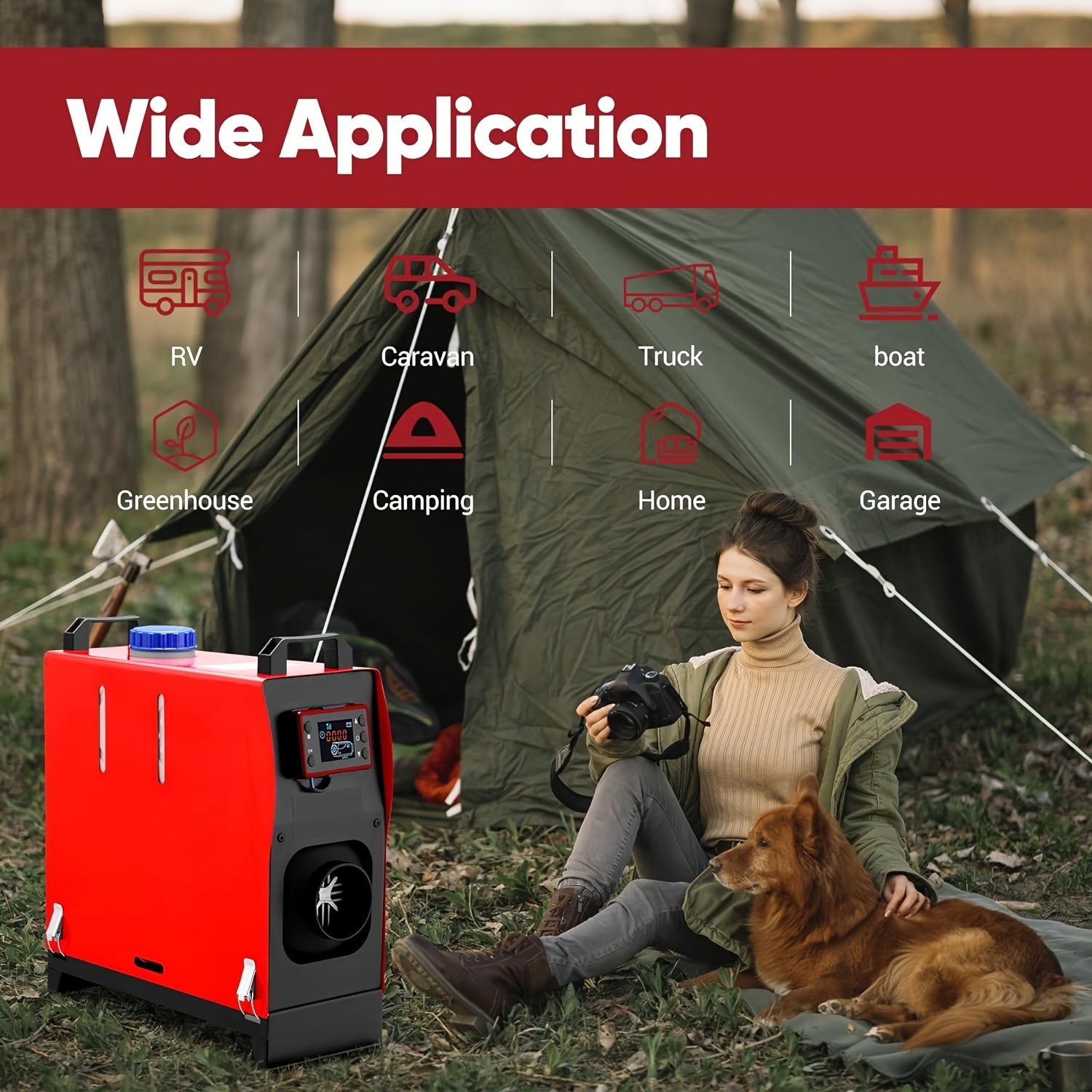 12V 8KW Diesel Heater, All-in-One Diesel Air Heater, Portable Diesel Heater with LCD Monitor & Remote Control, Fast Heating for Tent, Car, RV, Truck, Camper, Trailer, Motorhome, Without Battery