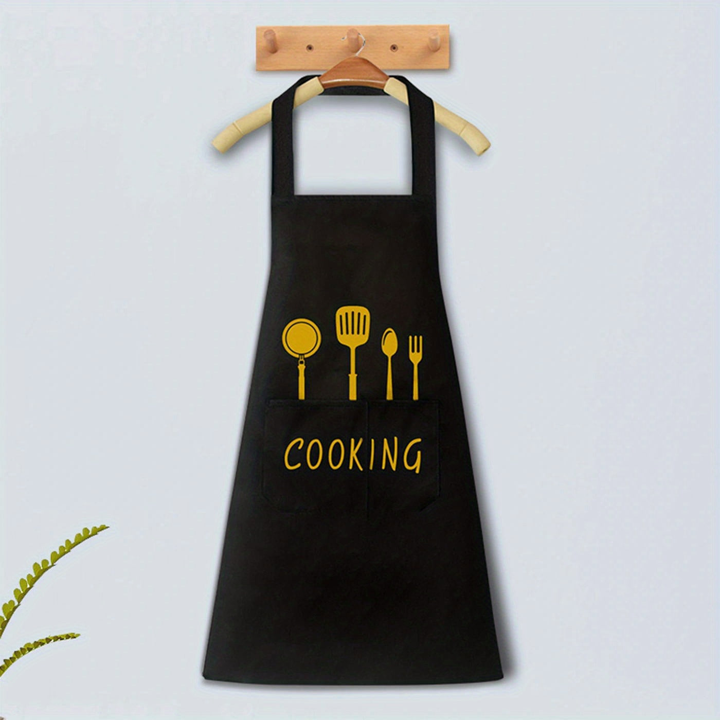 1Pc Apron, Waterproof And Oil-proof Apron With Pockets, For Coffee Bar, Restaurant, Adjustable Multipurpose Apron, 28.3in/25.5in