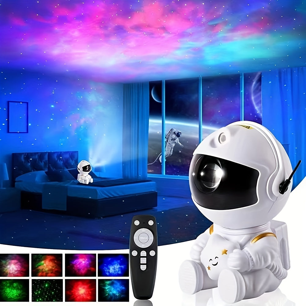 1pc Astronaut Star Projector Galaxy Night Light, Sky Decor Lamp For Bedroom Christmas, Small &  Bright Cute Astronaut LED Lights, Space Nebula Starry Cloud With Remote Control