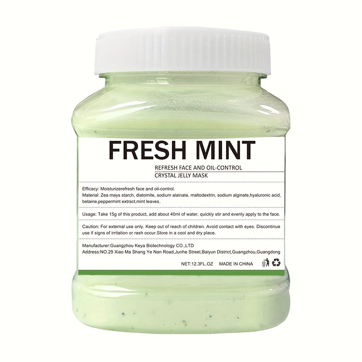 12. 3Fl. Oz Fresh Mint Jelly Mask For Facial Skin Care, Natural Gel Hydro Face Masks, Professional Off Hydro Jelly Mask, Moisturizing, Improving & Hydrating, Mask Powder For Wrinkles