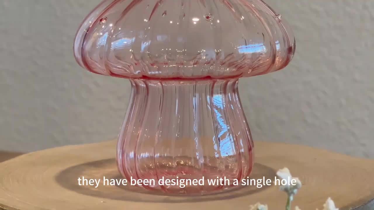 10pcs Glass Mushroom Vase For Flowers, Colored Small Bud Flower Vases Unique, Mushroom Propagation Hydroponic Vases, Funky Cottagecore Decor For Home Room Kitchen Office Windowsill Decorations